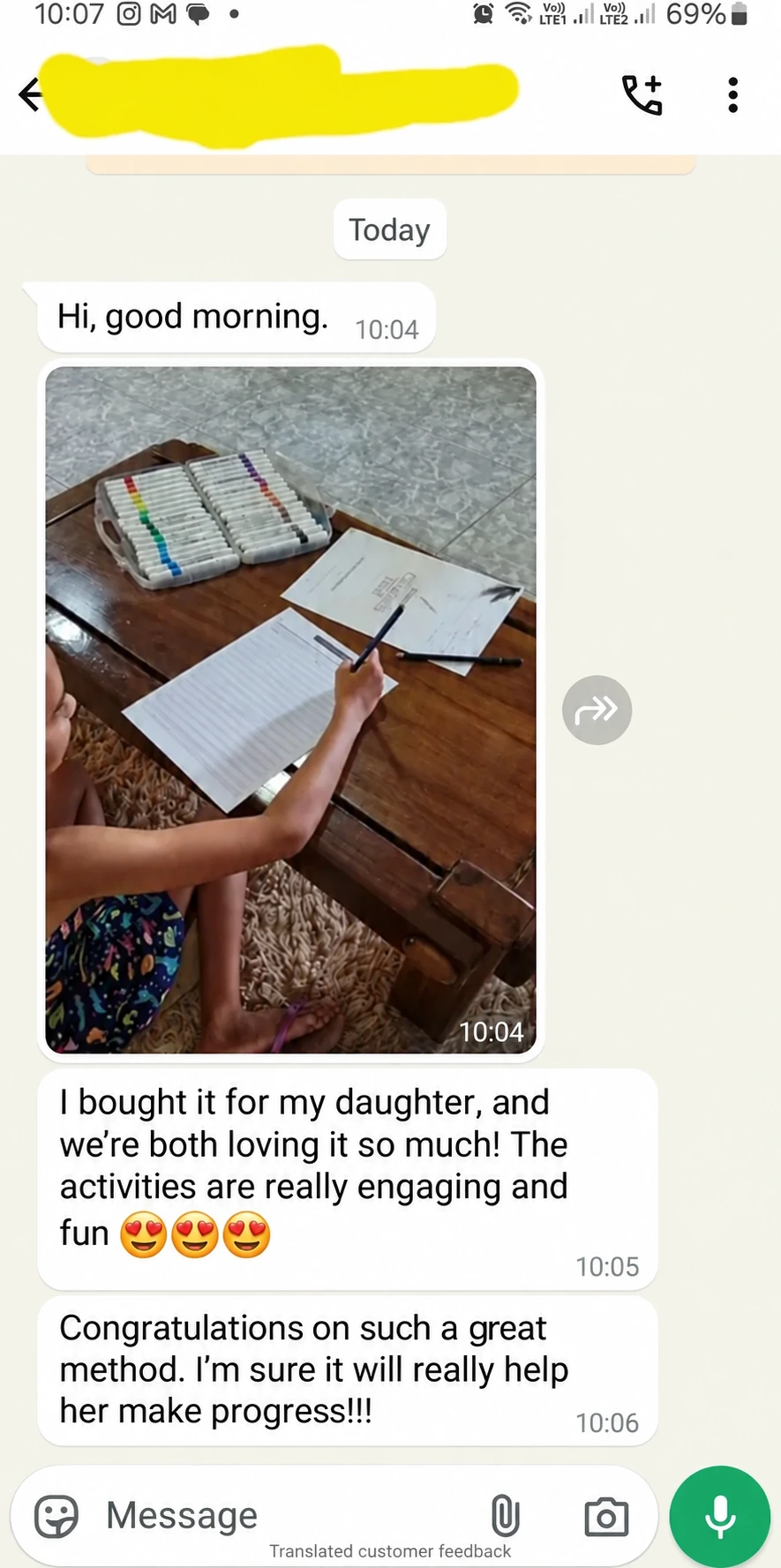 Real customer testimonial